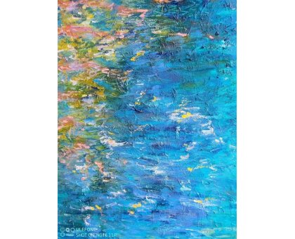 OLIO SU TELA EMMA CAROSI ' RIFLESSI ASTRATTI ' dimensioni L 60 x H 80 cm.