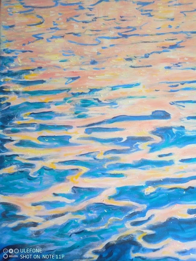 OLIO SU TELA  EMMA CAROSI ' GIOCHI DI LUCE  '  dimensioni L 60 x H 80 cm.