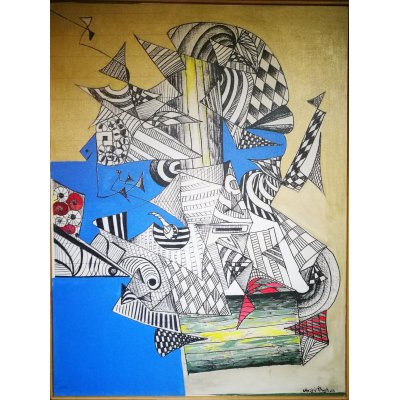 ACRILICO SU TELA PETRUSKA MERISIO ' LA GRANDE GUERRA ' dimensioni L 80 x H 60 cm.