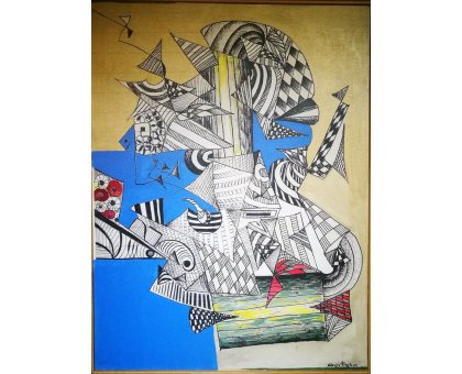 ACRILICO SU TELA PETRUSKA MERISIO ' LA GRANDE GUERRA ' dimensioni L 80 x H 60 cm.