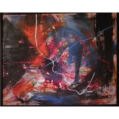 MIXED MEDIA SU TELA PETRUSKA MERISIO ' FILO DI ARIANNA ' dimensioni L 90 x H 110 cm.