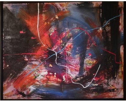 MIXED MEDIA SU TELA PETRUSKA MERISIO ' FILO DI ARIANNA ' dimensioni L 90 x H 110 cm.