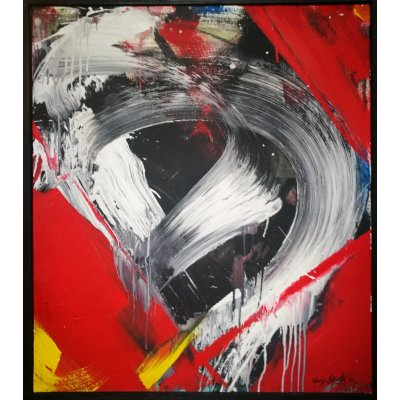 ACRILICO SU TELA PETRUSKA MERISIO ' FILO DI ARIANNA 2 ' dimensioni L 70 x H 80 cm.