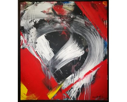 ACRILICO SU TELA PETRUSKA MERISIO ' FILO DI ARIANNA 2 ' dimensioni L 70 x H 80 cm.