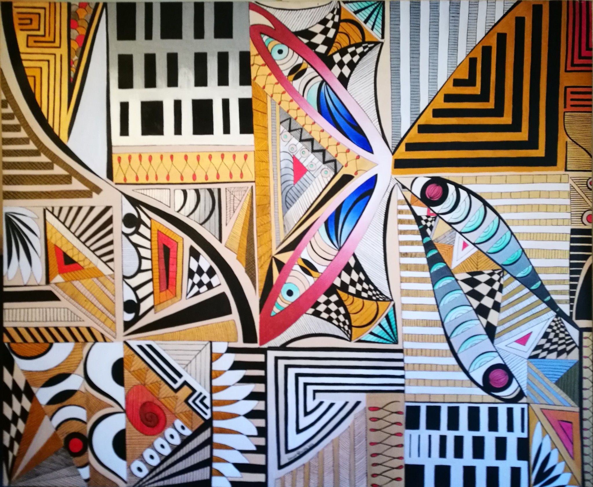 ACRILICO SU TELA  PETRUSKA MERISIO ' SEZIONI QUOTIDIANE '  dimensioni L 120 x H 100 cm.