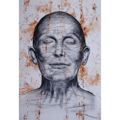 MIXED MEDIA SU CARTA MAURO GAZZARA ' I SOGNI SILENZIOSI 2 ' dimensioni L 35 x H 50 cm.