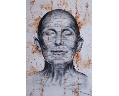 MIXED MEDIA SU CARTA MAURO GAZZARA ' I SOGNI SILENZIOSI 2 ' dimensioni L 35 x H 50 cm.