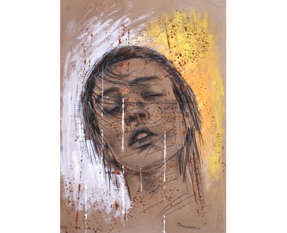 MIXED MEDIA SU CARTA MAURO GAZZARA ' I SOGNI SILENZIOSI 1 ' dimensioni L 35 x H 50 cm.