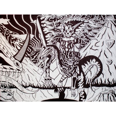 PENNARELLO SU TELA MASSIMILIANO SGRO' ' SANGUE E TENSIONE ' dimensioni L 80 x H 60 cm.