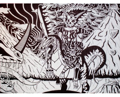 PENNARELLO SU TELA MASSIMILIANO SGRO' ' SANGUE E TENSIONE ' dimensioni L 80 x H 60 cm.