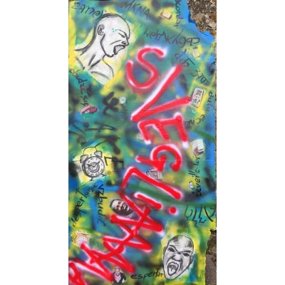 COLLAGE SU PANNELLO MADRITERRA ' SVEGLIA ' dimensioni L 60 x H 140 cm.