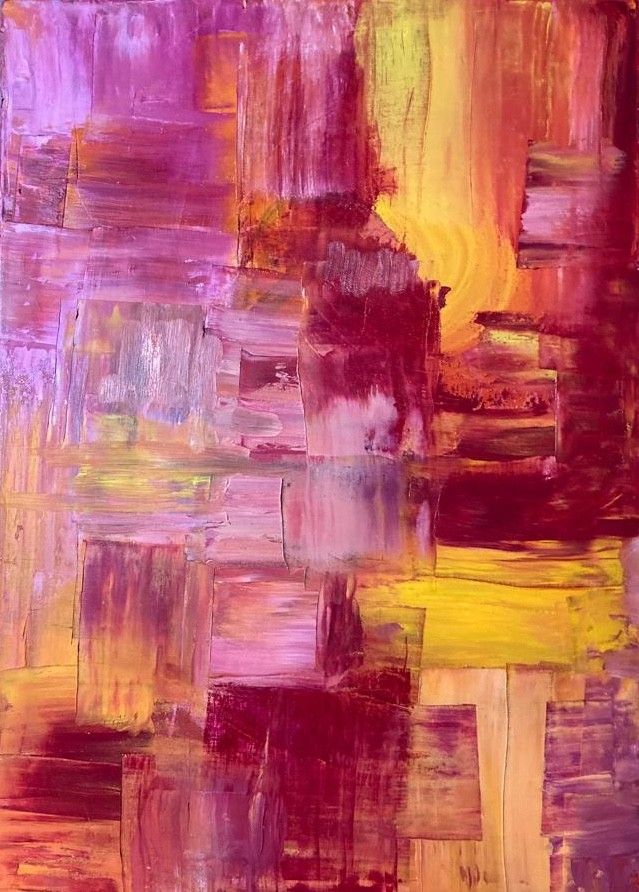 OLIO SU TELA  MADRITERRA ' STUDIO DI COLORE CHAKRA YOGA  '  dimensioni L 50 x H 70 cm.