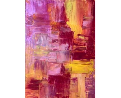 OLIO SU TELA MADRITERRA ' STUDIO DI COLORE CHAKRA YOGA ' dimensioni L 50 x H 70 cm.