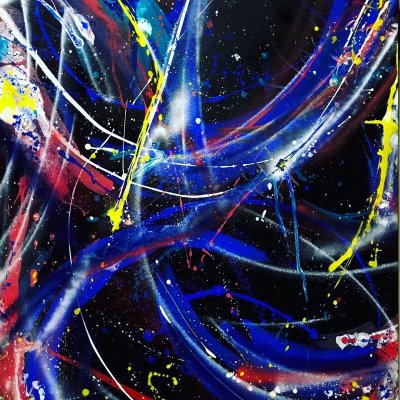 MIXED MEDIA SU TELA MADRITERRA ' STUDIO DI COLORE ' dimensioni L 100 x H 120 cm.