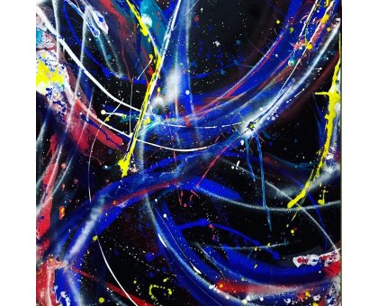 MIXED MEDIA SU TELA MADRITERRA ' STUDIO DI COLORE ' dimensioni L 100 x H 120 cm.