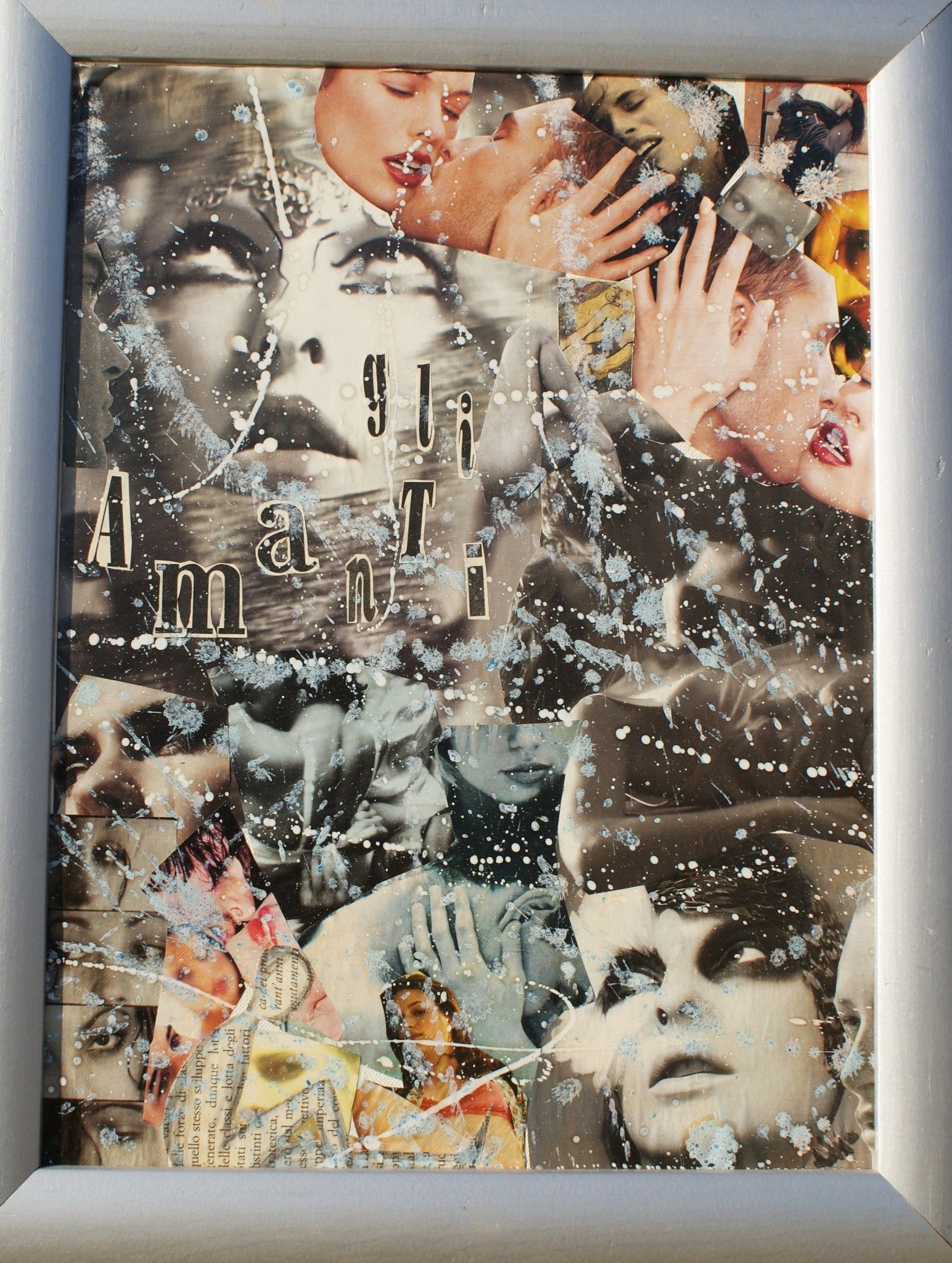 COLLAGE  MADRITERRA ' GLI AMANTI '  dimensioni L 35 x H 40 cm.