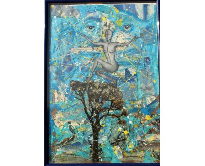 MIXED MEDIA MADRITERRA ' NASCITA DI VENERE ' dimensioni L 35 x H 40 cm.