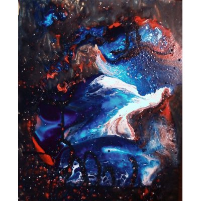 MIXED MEDIA SU TAVOLA MADRITERRA ' STUDIO DI COLORE 1 ' dimensioni L 35 x H 40 cm.