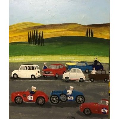 ACRILICO SU TELA MAURIZIO SANI ' PASSAGGI IN VAL D'ORCIA ' dimensioni L 50 x H 60 cm.