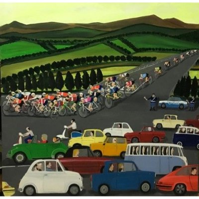 ACRILICO SU TELA MAURIZIO SANI ' DISCESA IN VAL D'ORCIA ' dimensioni L 100 x H 100 cm.