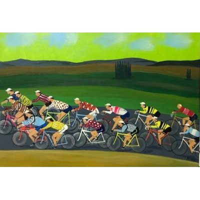 ACRILICO SU TELA MAURIZIO SANI ' TOUR IN VAL D'ORCIA ' dimensioni L 70 x H 50 cm.