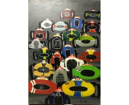 ACRILICO SU TELA MAURIZIO SANI ' MONOPOSTO ' dimensioni L 50 x H 70 cm.