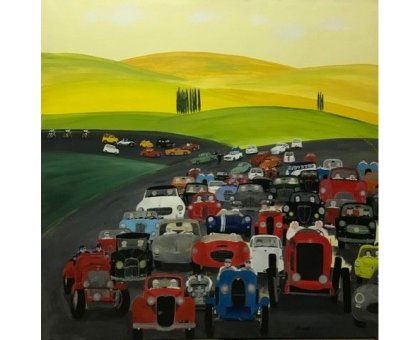 ACRILICO SU TELA MAURIZIO SANI ' INGORGO IN VAL D'ORCIA ' dimensioni L 100 x H 100 cm.