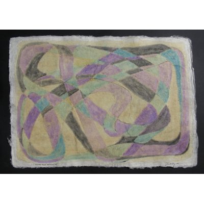 MIXED MEDIA SU CARTA DI RISO SANDRO BARDELLI ' I SENTIERI DELLA MEMORIA - D ' dimensioni L 55 x H 78 cm.