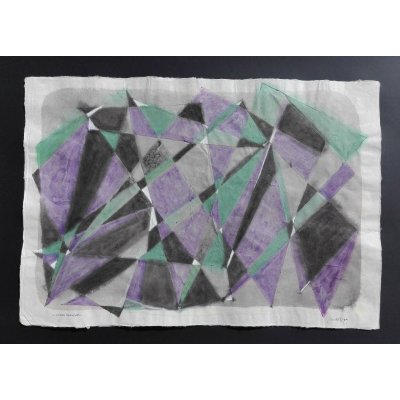 MIXED MEDIA SU CARTA DI RISO SANDRO BARDELLI ' CONFLITTUALITA' dimensioni L 55 x H 78 cm.