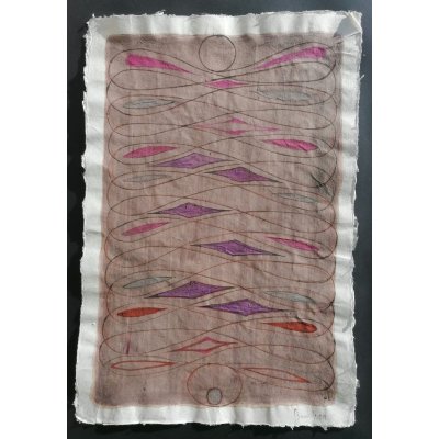 MIXED MEDIA SU CARTA DI RISO SANDRO BARDELLI ' ALTERNANZE ' dimensioni L 78 x H 55 cm.