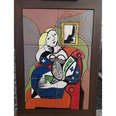 SCULTURA IN TERRACOTTA MARCELLO VITALE ' OMAGGIO A PICASSO 1 ' dimensioni L 70 x H 50 cm.