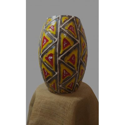 SCULTURA IN TERRACOTTA MARCELLO VITALE ' VASO GIALLO ' dimensioni H 32 cm.