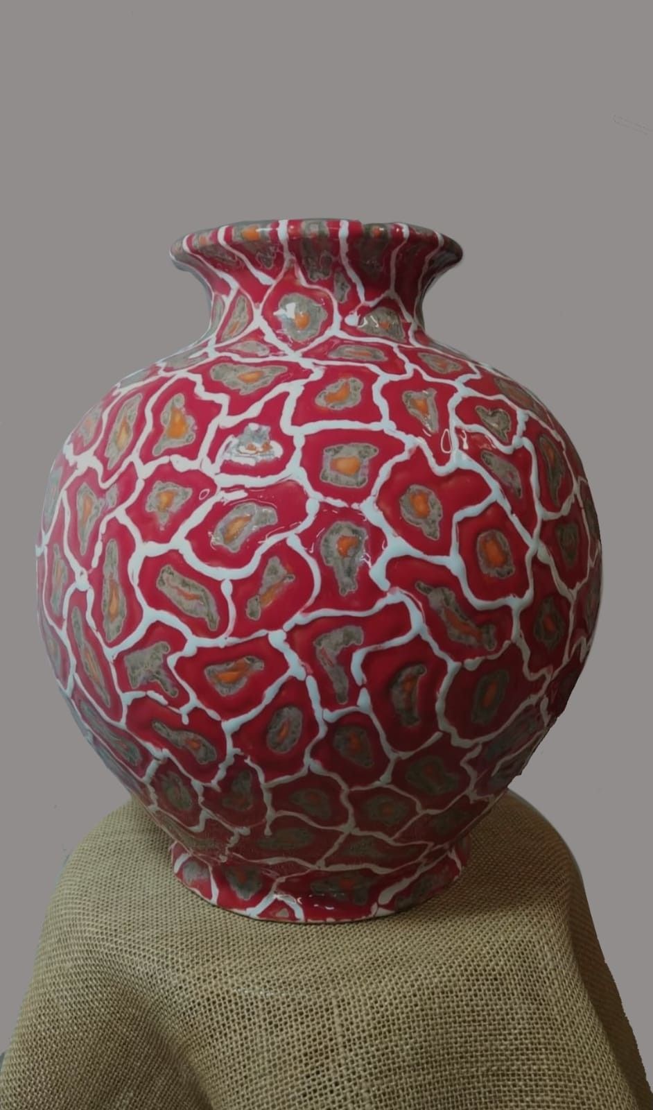 SCULTURA IN TERRACOTTA  MARCELLO VITALE ' VASO ROSSO '  dimensioni H 32 cm.