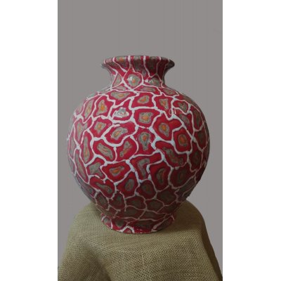 SCULTURA IN TERRACOTTA MARCELLO VITALE ' VASO ROSSO ' dimensioni H 32 cm.