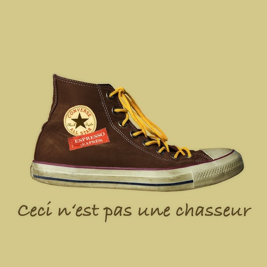 FOTOGRAFIA  BEPPE AMEGLIO ' CECI N'EST PAS UNE CHASSEUR  '  dimensioni L 30 x H 30 cm.