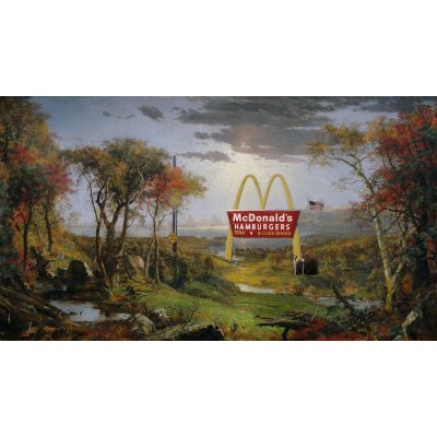 FOTOGRAFIA DIGITALE SU TELA - ARTISTA SLASKY - TITOLO "PAESAGGIO" cm. L 110 x H 60