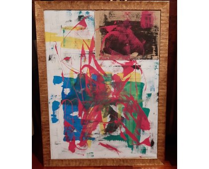 MIXED MEDIA SU TELA BY FEST ' ALLEGRIA ' dimensioni L 97 x H 74 cm.