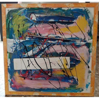 MIXED MEDIA SU TELA BY FEST ' TERRA ' dimensioni L 70 x H 70 cm.