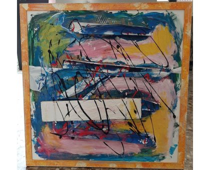 MIXED MEDIA SU TELA BY FEST ' TERRA ' dimensioni L 70 x H 70 cm.