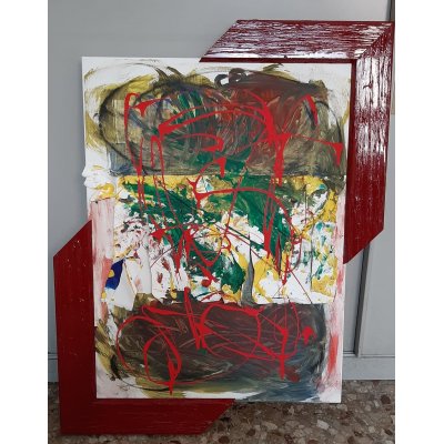 MIXED MEDIA SU TELA BY FEST ' GOCCE ' dimensioni L 60 x H 80 cm.