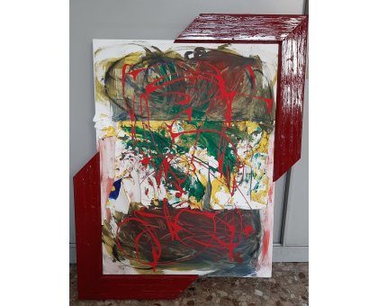 MIXED MEDIA SU TELA BY FEST ' GOCCE ' dimensioni L 60 x H 80 cm.