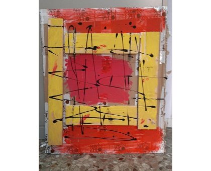 MIXED MEDIA SU TELA BY FEST ' RECINTO ' dimensioni L 60 x H 70 cm.