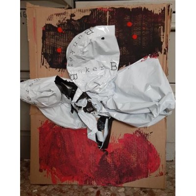 MIXED MEDIA SU TELA BY FEST ' FIORE ' dimensione L 60 x H 70 cm.