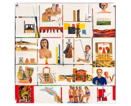 OLIO SU TAVOLA SERGIO FRANZOSI ' REP. MORF. 2 - 16 ' dimensioni L 120 x H 120 cm.