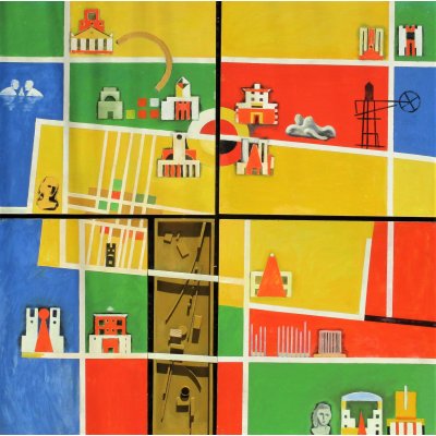 OLIO SU TAVOLA SERGIO FRANZOSI ' SCAVI ' dimensioni L 150 x H 125 cm.