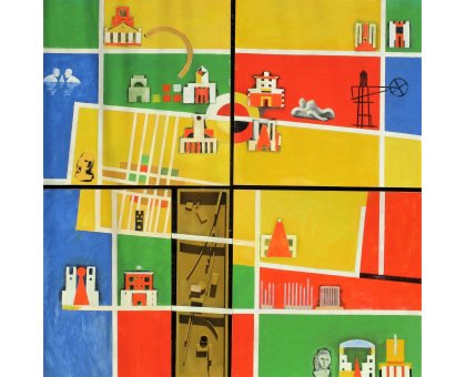 OLIO SU TAVOLA SERGIO FRANZOSI ' SCAVI ' dimensioni L 150 x H 125 cm.