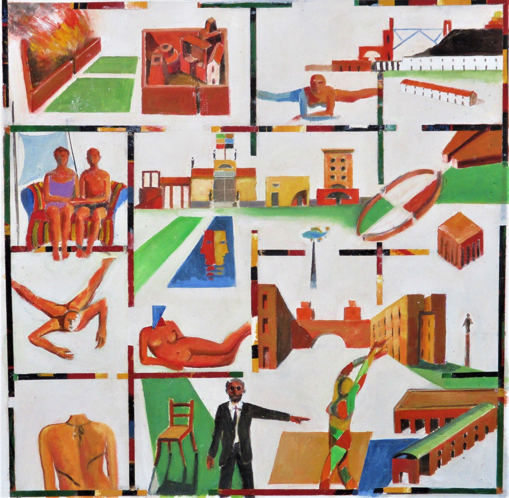OLIO SU TAVOLA  SERGIO FRANZOSI ' SUITE 1 - 21 '  dimensioni L 50 x H 50 cm.