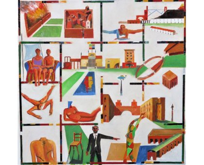 OLIO SU TAVOLA SERGIO FRANZOSI ' SUITE 1 - 21 ' dimensioni L 50 x H 50 cm.