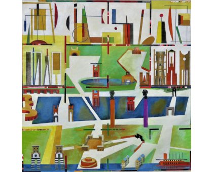 OLIO SU TELA SERGIO FRANZOSI ' SUITE 3 - 21 ' dimensioni L 80 x H 80 cm.