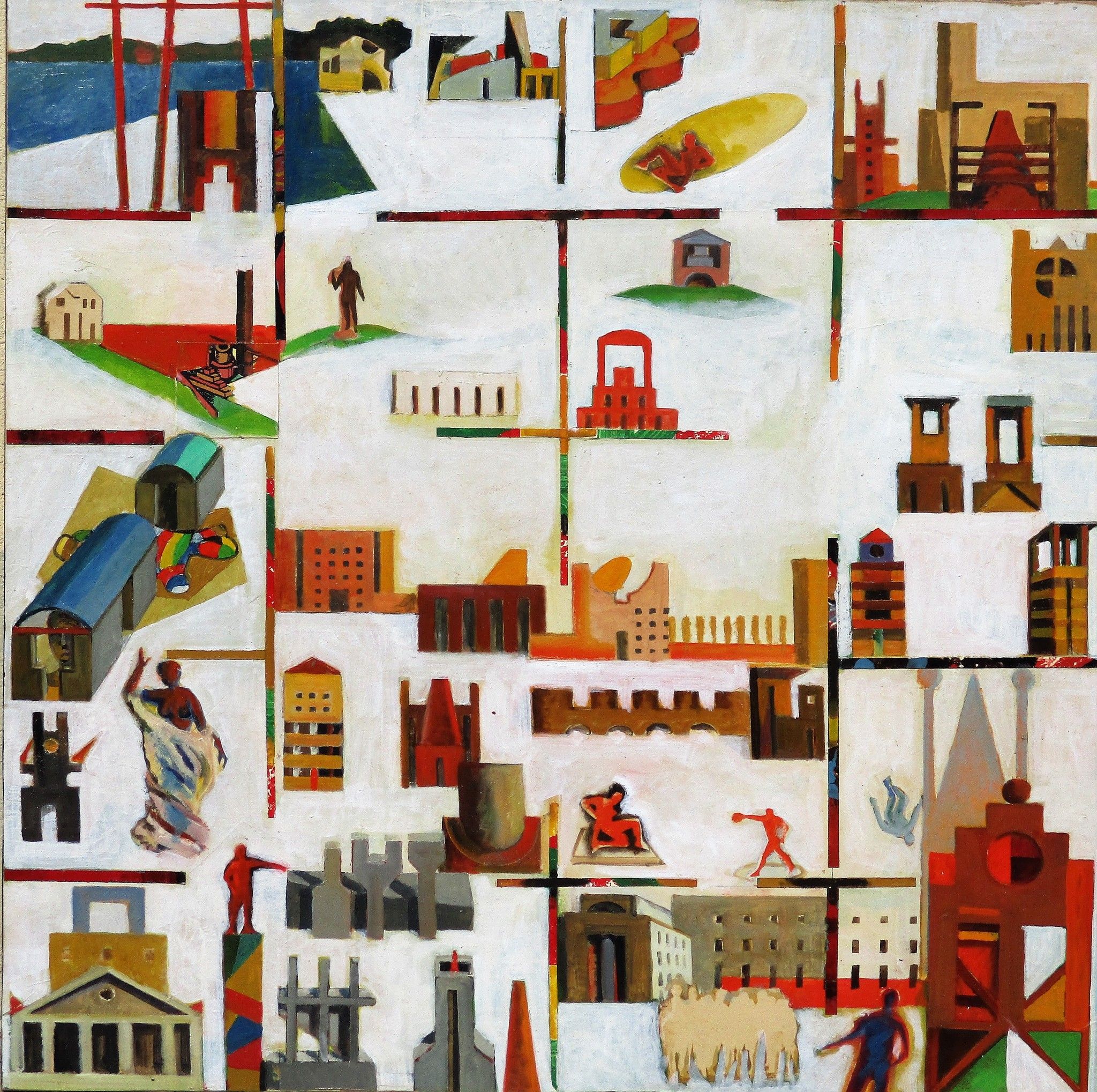 OLIO SU TAVOLA  SERGIO FRANZOSI ' SUITE 4 - 19 '  dimensioni L 80 x H 80 cm.